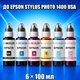 Чернила INCOLOR для EPSON STYLUS PHOTO 1400 USA, комплект 6×100 мл (BK/C/M/Y/LC/LM), 600 мл - изображение 1