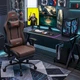 Геймерское Кресло с Подставкой для Ног до 150 кг с TILT Компьютерное Игровое Кресло для Геймеров Bonro 1002G Коричневое - изображение 4