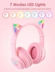 Бездротові ігрові навушники ONIKUMA B90 з RGB підсвіткою та котячими вушками (Рожевий) - зображення 4