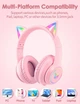 Бездротові ігрові навушники ONIKUMA B90 з RGB підсвіткою та котячими вушками (Рожевий) - зображення 6