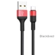 Кабель Hoco X26 USB A до USB C 2A 1 м Black Red (6957531080251) - изображение 1