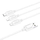Кабель Hoco X74 3в1 USB A до Lightning/Micro USB/USB C 2A 1 м White (6931474767370) - зображення 2