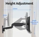 Кронштейн для монітора Suptek WM01A настінний, газова пружина, 13–32”, VESA 75/100, поворотний - зображення 4