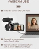 Відеокамера ZIMOCE HDV900PRO 4K 60FPS, 48MP, 21X Zoom, мікрофон, 2 акумулятори, карта 64GB - зображення 6