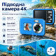 Аккумуляторная подводная цифровая камера 4K с двумя экранами и картой памяти 64 ГБ - изображение 4