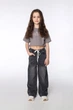 Джинсы wide leg для девочки 122 цвет серый YUKI ЦБ-00290470 - изображение 2