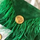 Конверт оксамитовий з підкладкою 15 х 11 см з магнітом печаткою та пір'ям зелений - изображение 4