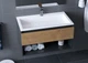 Тумба лакированная, подвесная Luxor Bianko 80 Дуб, с умывальником Imperio Low 80 - изображение 3