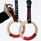 Деревянные гимнастические кольца со стропами на карабинах Monko Wooden Rings Carabiner 32мм - изображение 1