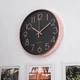 Настенные кварцевые бесшумные круглые часы для дома в современном стиле Losso Premium Gold CW-30 — черные - изображение 3