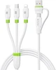 Кабель Bavin U-CB412-5IN1 Super Fast Charging 60W Type-C/Type-C/USB-A/Micro-USB/Lightning 1.2 м White (U-CB412-5IN1 WH) - изображение 1