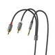Аудио-кабель RCA 2xRCA 3.5mm длина 1.55м цвет Металлический серый Hoco UPA10 - изображение 4