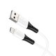 Кабель USB Lightning 2.4 A 1 м для швидкого заряджання та синхронізації Hoco X82 білий силікон - зображення 3