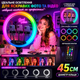 Кільцева лампа RGB LED 36 см 120 світлодіодів USB 5V чорна 3D-36 - зображення 8