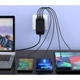 Зарядний пристрій Choetech 4xUSB 100W PD (2хUSB-C+2хUSB-A) сharger diamond model black (PD6028-BK) - зображення 4