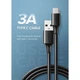 Дата кабель USB 2.0 AM to USB-C 0.25m 3A US287 black Ugreen (60114) - изображение 2