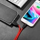 Дата кабель USB 2.0 AM to Lightning 1.0m 2A silicone X21 black+red HOCO (6957531071372) - изображение 4