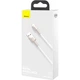 Дата кабель USB 2.0 AM to Lightning 1.0m Cafule Series Metal 2.4A White Baseus (CALJK-A02) - изображение 8