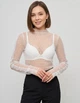 Прозора кофтинка в ромбики з декоративними рукавами Honey Fashion Accessories XS/S білий (10-144) - зображення 1