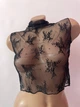 Прозорий мереживний кроп-топ із коміром-стійкою Honey Fashion Accessories XS/S чорний (10-138) - зображення 4
