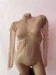 Прозора кофтинка в ромбики з декоративними рукавами Honey Fashion Accessories XS/S кавовий (10-144) - зображення 3