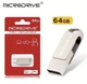 Флеш накопичувач 64 Gb Microdrive 3 в 1 металева Type-C / USB для телефону та комп'ютера Флеш 64 Гб Мікродрайв 64 - зображення 1