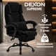 Кресло компьютерное FC-117 DEXON SUPREME из велюра, с поясничной подушкой, с подставкой для ног, Черный - изображение 2