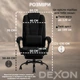 Кресло компьютерное FC-04 DEXON GAMMA из велюра, с поясничной подушкой, с подставкой для ног, Черный - изображение 6