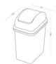 Відро для сміття MVM BIN-12 сіре 10л (BIN-12 10L GRAY) - изображение 2