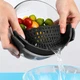 Силіконовий універсальний друшляк на каструлю Coolnice з затискачами для зливу води Чорний - зображення 3