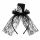 Обруч для волосся Halloween Hairband з чорним мереживом та декоративною скелетною рукою - зображення 1