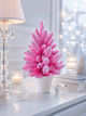 Штучна рожева засніжена ялинка Elegant Marshmallow Pink лита, 50 см у горщику - зображення 4