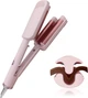 Waver Curling Iron Hair Crimper – плойка для хвиль і завивки, 2 в 1, керамічна, 3 стрижні, рожевий - зображення 1