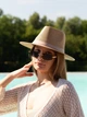 Шляпа летняя женская Федора D.Hats Коричневый - изображение 2