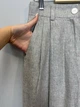 Женские льняные брюки прямого широкого кроя с защипами Modna KAZKA MKAZ6629-1 - 44, Сірий - изображение 5