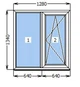 Окно ПВХ двухстворчатое Rehau Euro Design 60 1280×1340 мм поворотно-откидное с фурнитурой Axor и двухкамерным стеклопакетом - изображение 2