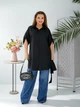 Блуза удлинённая с поясом софт цвет чёрный размер 52-58 (арт. ss1149) - изображение 4
