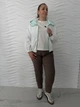 Женская куртка-ветровка с контрастной подкладкой белый-мятная 30327/one size - изображение 1