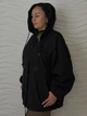Женская ветровка оверсайз с капюшоном Черный 9096/one size - изображение 2