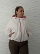 Женская куртка-ветровка с контрастной подкладкой белый-розовая 30327/one size - изображение 7
