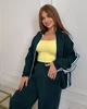 Женский спортивный костюм батал с лампасами SOLINNA Тренд сезона костюм кофта на молнии и брюки польский трикотаж VL-958 Изумрудный, 50-52 - изображение 5