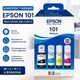 Чернила Epson 101 Multipack (C13T03V64A) премиум комплект набор для заправки струйных принтеров картриджей контейнер бутылки 4 цвета EcoTank экономичные долговечные моделей L4150 L4160 L6160 L6170 L6190 водорастворимые принтера картриджа - изображение 1