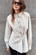 Сорочка в клітинку з бантом Zara 2592/629 L Біла (02592629017L) - изображение 1