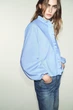 Поплінова блуза з воланами Zara 2011/255 M Блакитна (02011255044М) - зображення 4