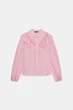Смугаста сорочка з воланами Zara 2137/693 L Рожева (02137693620L) - изображение 6