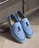 Жіночі лофери Loro Piana Charms Walk 38 блакитні - зображення 1