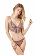 Комплект женский кружевной бюстгальтер с мягкой чашкой и стринги Felisiya Lingerie Капучино 2001+204-738 M - изображение 2