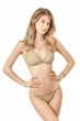 Комплект женский бюстгальтер с мягкой чашкой и стринги из сеточки Felisiya Lingerie Оливковый 2007+221-110с L - изображение 3