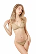 Комплект женский бюстгальтер с мягкой чашкой и стринги из сеточки Felisiya Lingerie Оливковый 2007+221-110с L - изображение 4
