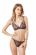 Комплект женский бюстгальтер с мягкой чашкой и стринги из сеточки Felisiya Lingerie Синий 2007+204-058г M - изображение 1